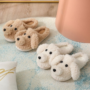 Chaussons d'intérieur chauds et antidérapants en peluche <span class=keywords><strong>pour</strong></span> hommes et femmes, motif <span class=keywords><strong>chien</strong></span> Teddy mignon, à bout fermé, <span class=keywords><strong>pour</strong></span> couple - Product Image 4