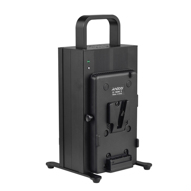 Andoer V Lock Battery Charger Dual Channel V-Mount Battery Charger Fast Charging for 14.4V/14.8V V-Mount Batteries