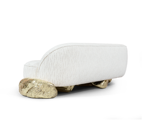 โซฟาหุ้มเบาะหรูหรา เฟอร์นิเจอร์ห้องนั่งเล่น ออกแบบตามสั่ง เก้าอี้พักผ่อนตกแต่งด้วยทองเหลือง สำหรับล็อบบี้โรงแรม วิลล่า โครงการต้อนรับ - Product Image 4