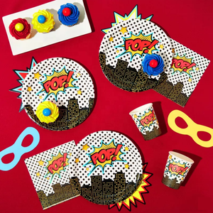 Juego de vajilla de papel con temática Pop DAMAI, tamaño y color personalizados, platos y vasos desechables decorativos para fiestas con temática Pop - Product Image 1