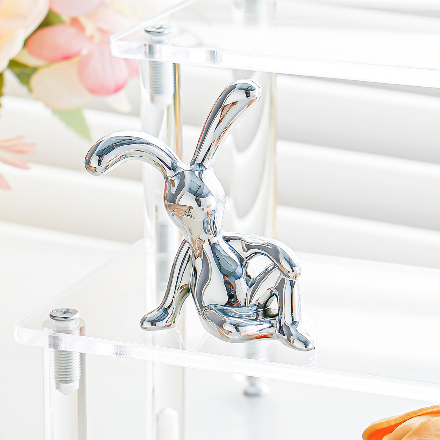 Silver Sleeping Rabbit - [UV Electroplating]