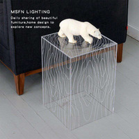 Table console carrée minimaliste nordique en acrylique Table console en plexiglas transparent