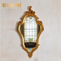 Miroir pleine longueur de style baroque, décoration sculptée, cadre en PU, pour villa de luxe, magasin de vêtements, salon de beauté