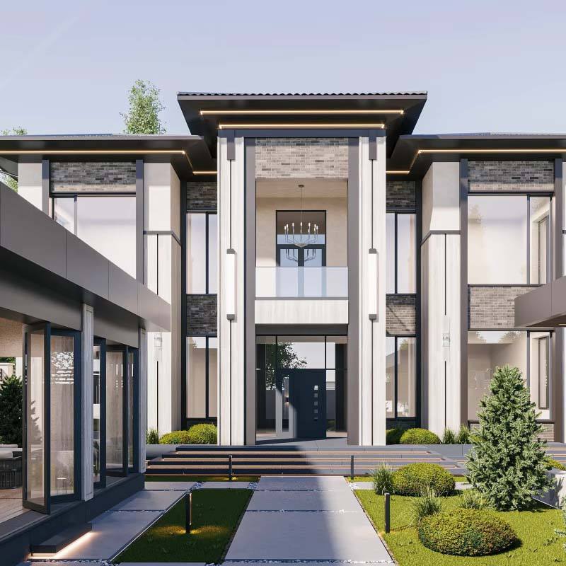 Contemporary Arabic Style Pre-engineered Steel Frame Residence, Double ...