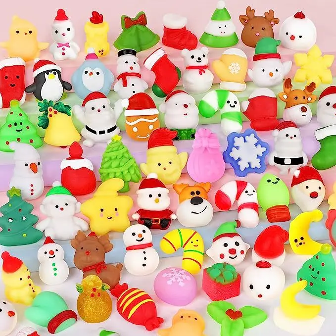 Nuevo diseño Tiktok Pop divertido antiestrés 5cm 50mm 2 pulgadas Gashapon cápsula Navidad Mochi Squishy Fidget juguete sensorial 2024