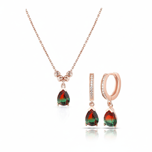 Azuris 925 <b>Sterling</b> <b>Silver</b> Tourmaline Fine Jewelry <b>Set</b> From Turkey - Product Image 2