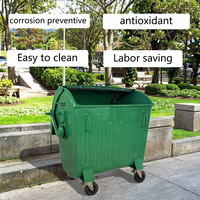 Conteneur à déchets extérieur en acier galvanisé de 1100 L (300 gallons), poubelle de rue, bac de recyclage, stockage, ouverture supérieure, écologique