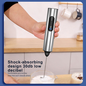 Mixeur Plongeant Portable Rechargeable avec Écran LED Personnalisé, Batteur à <span class=keywords><strong>Lait</strong></span> Électrique USB en Acier Inoxydable pour Café - Product Image 4