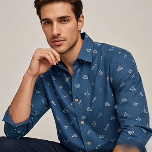 Chemise à manches longues en <span class=keywords><strong>lin</strong></span> pour <span class=keywords><strong>homme</strong></span>, à rayures imprimées, sur mesure, décontractée, boutonnée, pour <span class=keywords><strong>mariage</strong></span> à la plage - Product Image 3