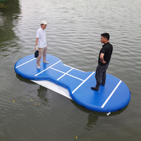 Cancha de Pickleball Inflable Flotante en el Agua, Cancha de Pickleball Flotante Personalizada y Resistente con Línea de Delimitación