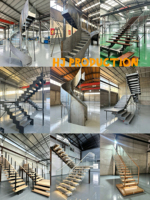 Nouvelles Tendances HJ : Escalier Intérieur au Design Luxueux, Marches en Pierre, Escalier Flottant en Marbre, Escalier Droit Flottant sur Poutres