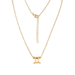 Mode Vintage 12 zodiaque <span class=keywords><strong>Horoscope</strong></span> pendentif en acier inoxydable clavicule collier pour hommes femmes bijoux accessoires cadeaux - Product Image 1