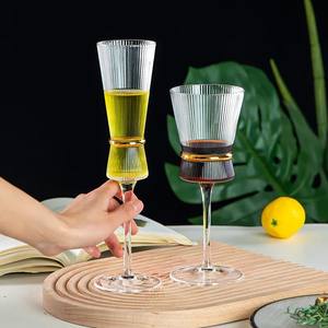 Nordic light luxe rayé or ceinture vin rouge <span class=keywords><strong>Champagne</strong></span> verre carafe sans plomb cristal rayé gobelets - Product Image 4