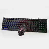 Nuevo Teclado Estándar con Cable para Oficina, Teclado con Cable para Computadora de Escritorio y Portátil, Combo de Teclado y Ratón, 104 Teclas Silenciosas, USB 2.0 para PC de Escritorio