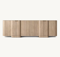 Meuble de rangement en bois personnalisé pour salle à manger, style américain moderne, buffet classique à 4 portes pour la maison