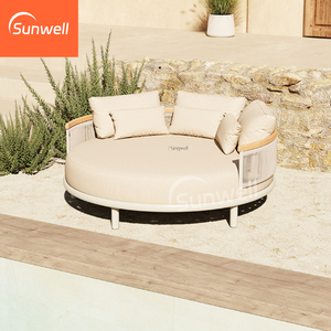 Meubles d'extérieur en aluminium, lit <span class=keywords><strong>de</strong></span> <span class=keywords><strong>soleil</strong></span> <span class=keywords><strong>double</strong></span>, résistant aux UV, lit <span class=keywords><strong>de</strong></span> repos, lit <span class=keywords><strong>de</strong></span> jour <span class=keywords><strong>rond</strong></span> pour les villas <span class=keywords><strong>de</strong></span> villégiature, au bord <span class=keywords><strong>de</strong></span> la piscine - Product Image 5
