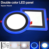 Panneau de lumière LED Double couleur 6W 9W 16W 24w 3 modèles de lampe LED panneau de lumière LED plafonnier Spot encastré AC110V 220V + pilote