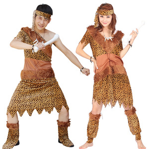 Costume de performance pour adultes, homme et femme, style aborigène africain, homme primitif, imprimé léopard indien, costume sauvage - Product Image 5
