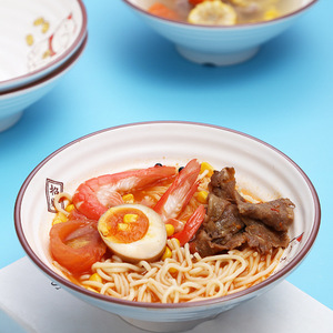 Lucky Cat Large Noodle Bowl Melamine Bpa Free Home Use Ramen Bowl With Cat Design - Product Image 4