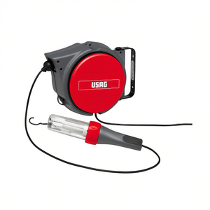 Enrouleur de câble Usag avec lumière, cordon d'alimentation rétractable de 10 m pour usage en atelier - Product Image 2