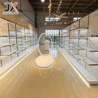 Meuble de présentation de cosmétiques sur mesure pour salon de beauté, vitrine LED en marbre, ensemble de comptoir de luxe clé en main pour magasin de détail