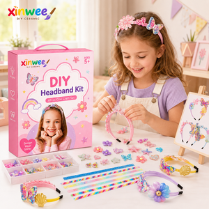 Kit de Fabrication de Bandeaux DIY pour Filles de 5 à 12 Ans – Sans BPA, Coffret Cadeau Premium – Ensemble Créatif Éducatif avec Satin et Breloques - Product Image 4