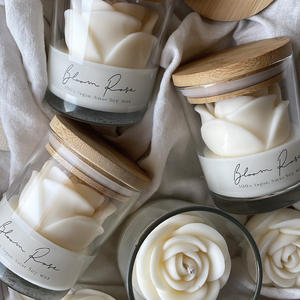 Bougie en verre artisanale pour la Saint-Valentin, en cire de soja mélangée, ronde, haut de gamme, pour une ambiance festive et décorative à la maison - Product Image 3