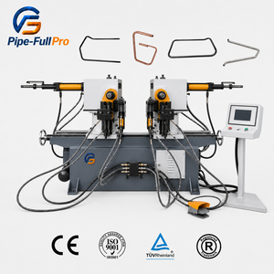 Máquina dobladora de tubos de doble cabezal semiautomática hidráulica con control servo para tubos ovalados, redondos y cuadrados - Product Image 1