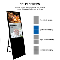 Máquina de publicidad vertical portátil LCD de señalización digital ultra delgada quiosco de tótem de pantalla plegable para animación de tienda minorista