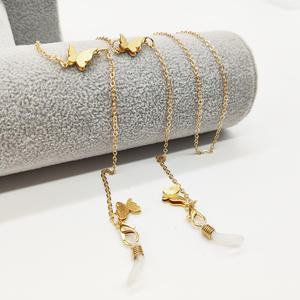 Elegante diseño de mariposa cadenas de anteojos de Metal para mujer collar cordón retenedor para <span class=keywords><strong>gafas</strong></span> de lectura - Product Image 1