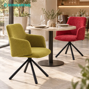 Silla de comedor giratoria comercial de 360 grados con cojín de espuma de alta densidad y tela, silla giratoria para proyectos de hostelería y bistró. - Product Image 5
