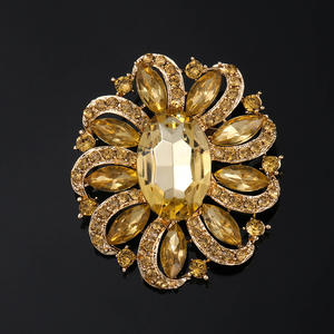 Bros Bunga Bulat Korea, Bros Kristal Perak Biru Merah Muda untuk Hadiah Pernikahan - Product Image 3