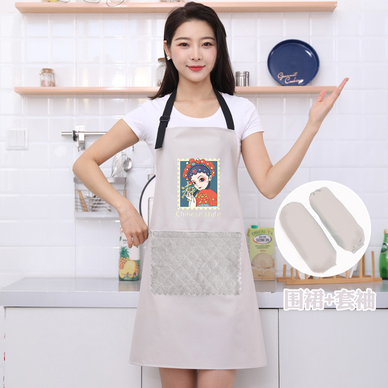 Gray-white hand-wiping sleeves with attached sleeves