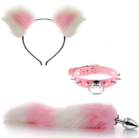 Magnifique ensemble de bondage BDSM pour adultes, comprenant 4 bandeaux oreilles de chat, une queue de renard et un plug anal, jouets sexuels pour femmes et couples.