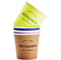 Gobelets en papier compostables écologiques personnalisés avec couvercle et cuillère 4/5/8/16/22oz pour crème glacée, yaourt, salade et autres aliments