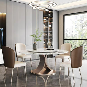 Table à manger ronde durable avec plateau en mélamine et finition poudrée - Product Image 2