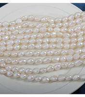 Perles de culture d'eau douce baroques authentiques en gros, 8-9 mm, trou droit, lustre double face, en vrac