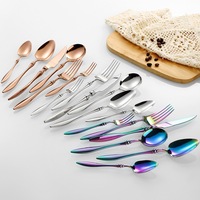 Ensemble de couverts de luxe en acier inoxydable doré, 6 pièces, finition miroir, pour mariage, couteau, fourchette, cuillère, compatible lave-vaisselle