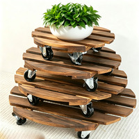Support de plantes sur roulettes Coaster Garden Pot Dolly, support rond pour fleurs, plateau roulant pour plantes, supports de plantes pour plantes d'intérieur