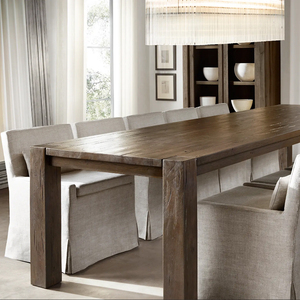 Montecito đau khổ Bàn tay chải RH gỗ sồi trắng bàn ăn thiết lập hình chữ nhật rắn gỗ trang trại phong cách Đồ nội thất cổ điển - Product Image 3