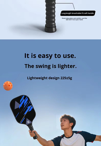 Raquette de pickleball en fibre de verre de qualité supérieure, poids équilibré et poignée souple. Cadre résistant aux rayures, outil de sport et de loisirs quotidien, faible MOQ - Product Image 6