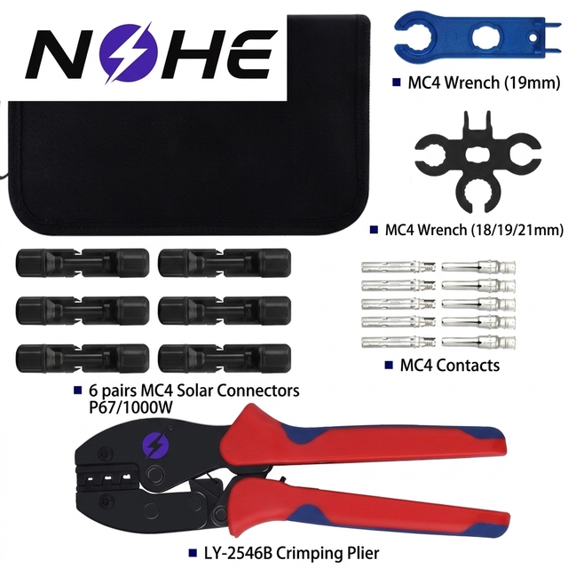 High Carbon Steel Photovoltaic Crimping Pliers Solar Panel Connectors Electricians Tools Set