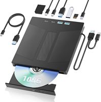 Unidad de Blu-Ray Externa 7 en 1, USB 3.0, Tipo-C, Lector/Grabador de Tarjetas SD/TF, Compatible con Discos de 100G, para Windows, Mac, Linux, Laptop y Computadora de Escritorio