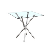 Table et chaise de restaurant de restauration rapide en verre transparent rond en métal de haute qualité chaise de salle à manger ronde pour la maison