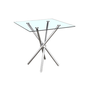Chất Lượng Cao Kim Loại Vòng Rõ Ràng Glass Top Thức Ăn Nhanh Nhà Hàng Bảng Và Ghế Vòng Ghế Ăn Cho Nhà - Product Image 3