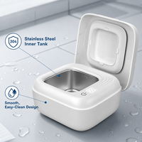 Nettoyeur ultrasonique sans fil pour appareils dentaires 170 ml 18 W, machine de nettoyage dentaire pour prothèses et aligneurs avec chargement Type-C
