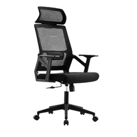 Fauteuil de bureau ergonomique à dossier haut réglable avec pivotement et soutien lombaire