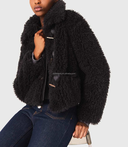 Elegance Top Qualité Garder Au Chaud Col Large Coupe Régulière Veste En Fausse Fourrure <span class=keywords><strong>Femme</strong></span> <span class=keywords><strong>Manteau</strong></span> <span class=keywords><strong>Court</strong></span> Bouclé En Fausse Fourrure Chaude - Product Image 3