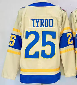 高級な新品メンズフル刺繍アイスホッケーユニフォーム # 25 # 10 # 18 # 55 # 84 # 50ステッチ入り通気性メッシュカジュアルアスレチックユニフォーム - Product Image 3