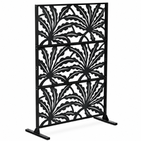 Panneau de clôture d'intimité en acier galvanisé découpé au laser, motif feuille personnalisé, style Art Déco, pour extérieur, vente en gros